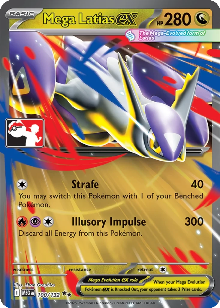 Mega Latias ex 100/132 card from Prize Pack Series Cards