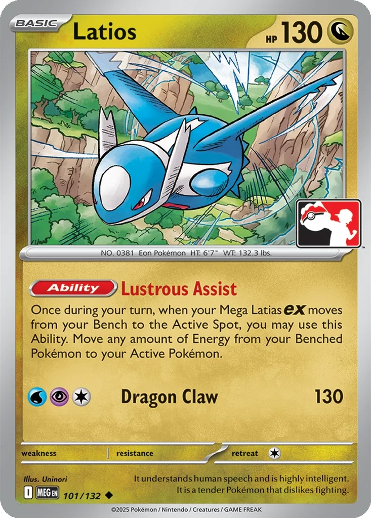 Latios 101/132 card from Prize Pack Series Cards