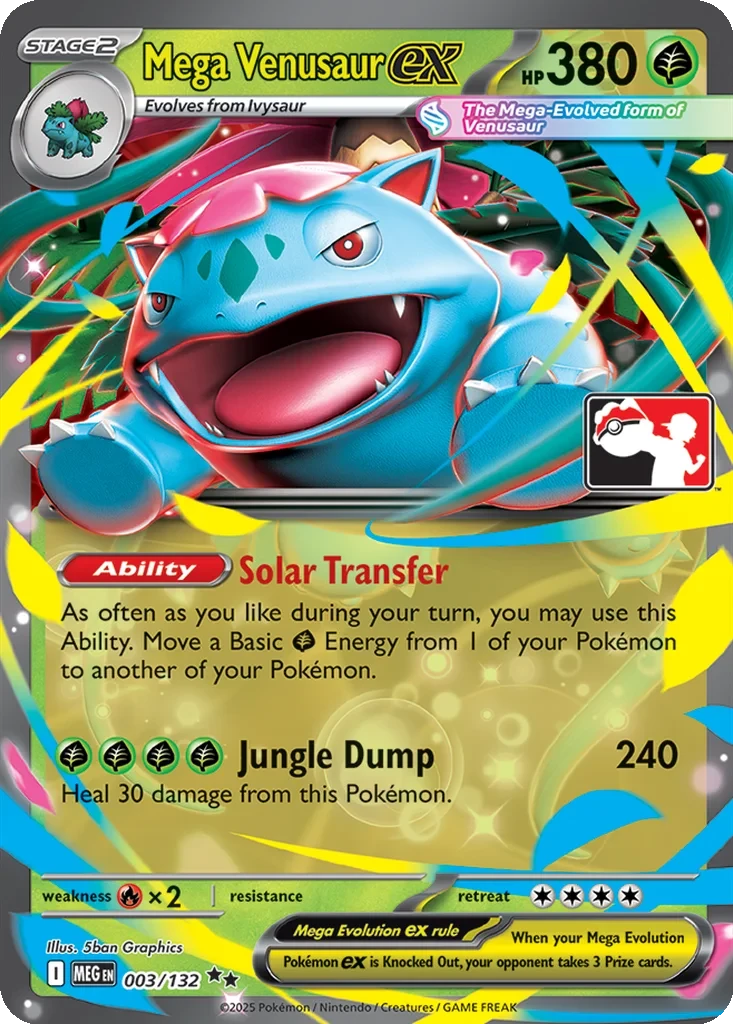 Mega Venusaur ex 003/132 card from Prize Pack Series Cards