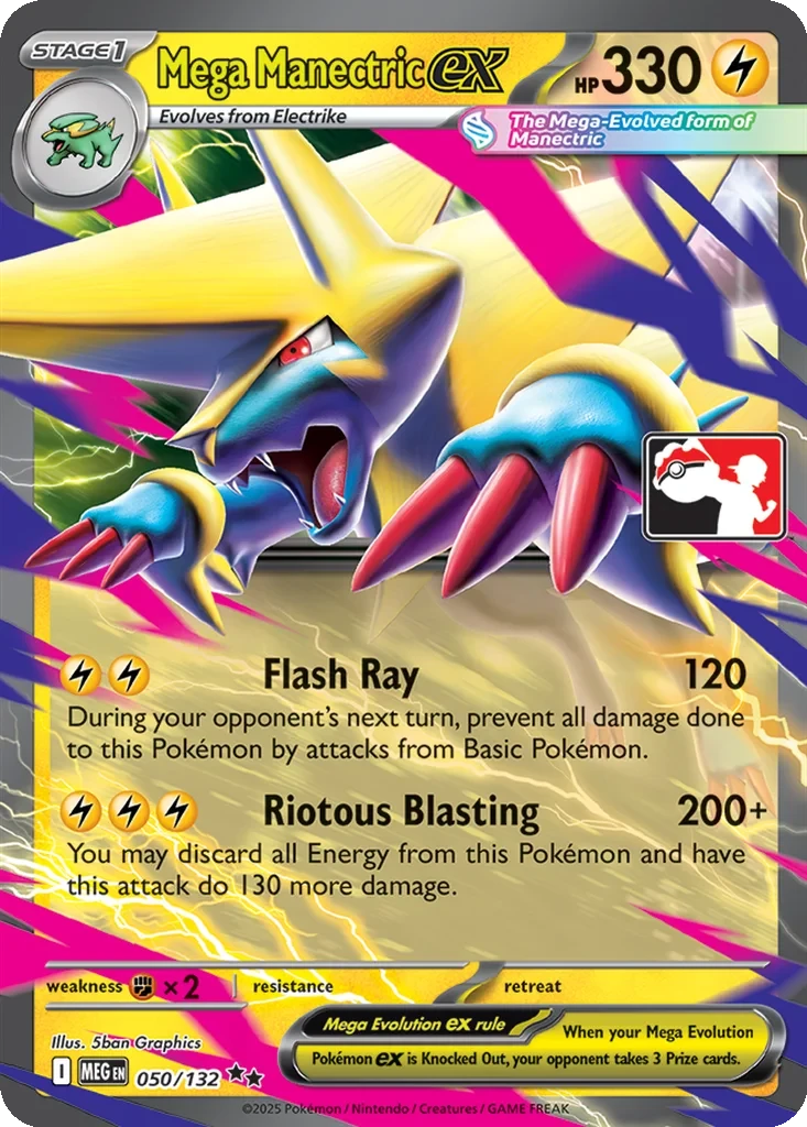 Mega Manectric ex 050/132 card from Prize Pack Series Cards