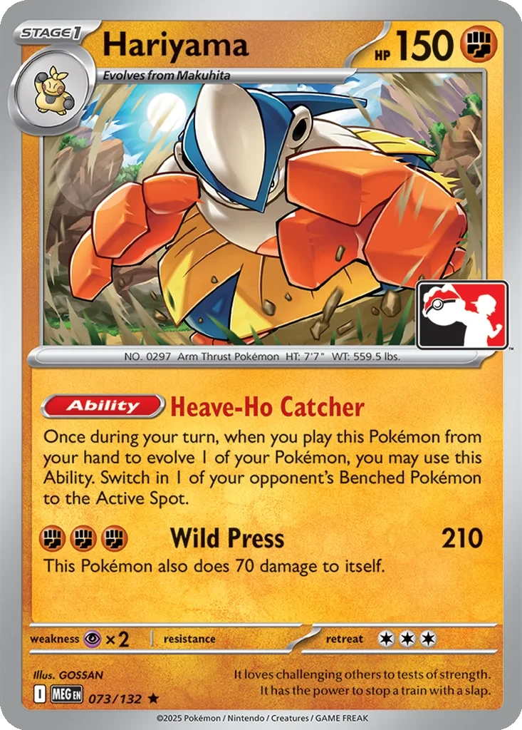 Hariyama 073/132 card from Prize Pack Series Cards