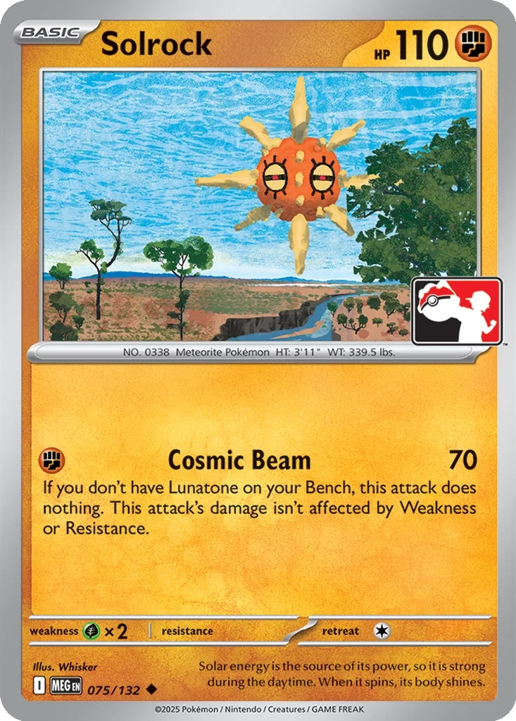 Solrock 075/132 card from Prize Pack Series Cards