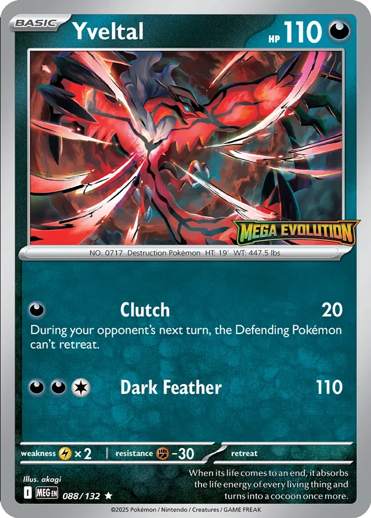 Yveltal (Mega Evolution Stamped) 088/132 card from Miscellaneous Cards & Products