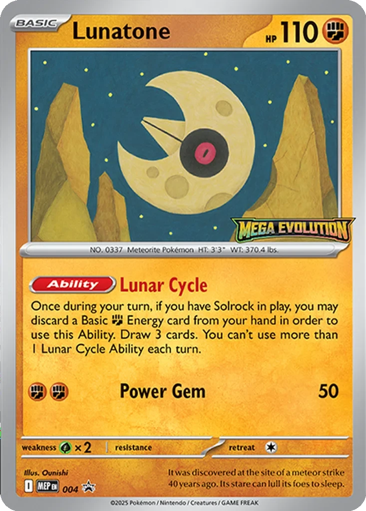 Lunatone [Staff] 004 card from ME: Mega Evolution Promo