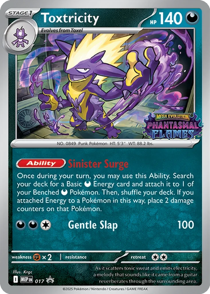 Toxtricity (Prerelease) [Staff] 017 card from ME: Mega Evolution Promo