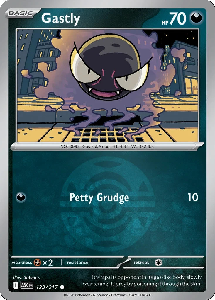Gastly (Dusk Ball) 123/217 card from ME: Ascended Heroes