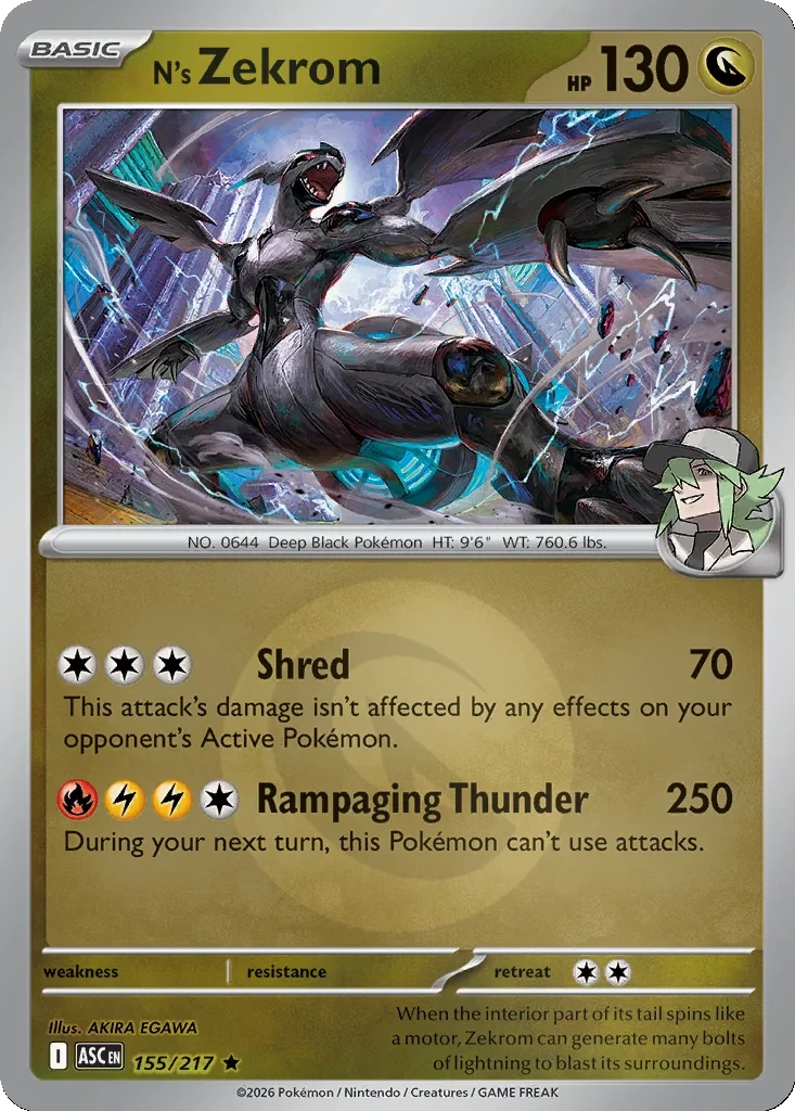 N's Zekrom (Energy Symbol Pattern) 155/217 card from ME: Ascended Heroes