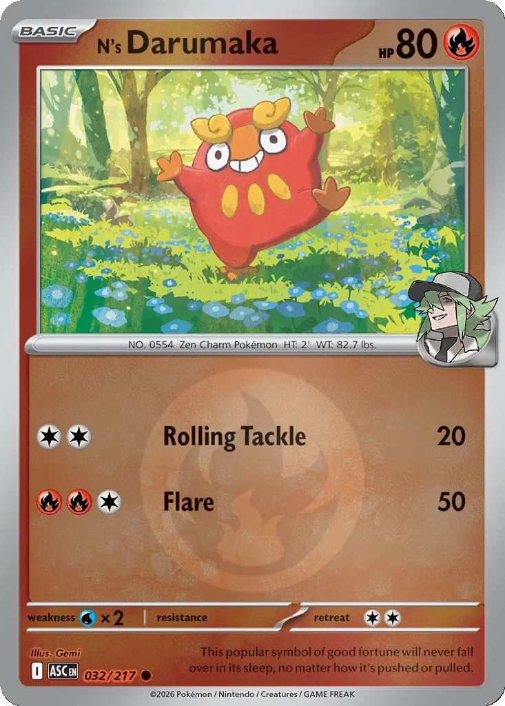 N's Darumaka (Energy Symbol Pattern) 032/217 card from ME: Ascended Heroes