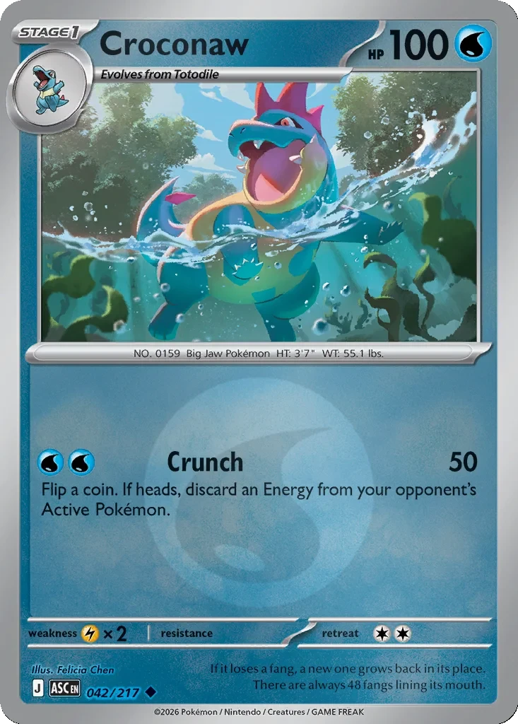Croconaw (Energy Symbol Pattern) 042/217 card from ME: Ascended Heroes