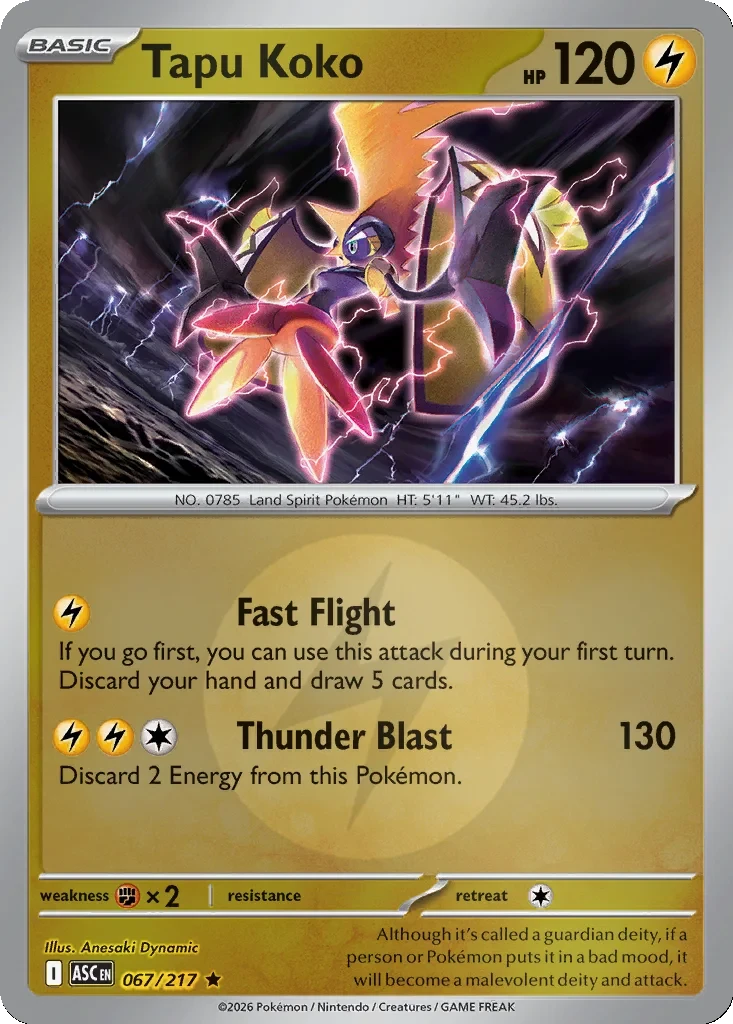 Tapu Koko (Energy Symbol Pattern) 067/217 card from ME: Ascended Heroes