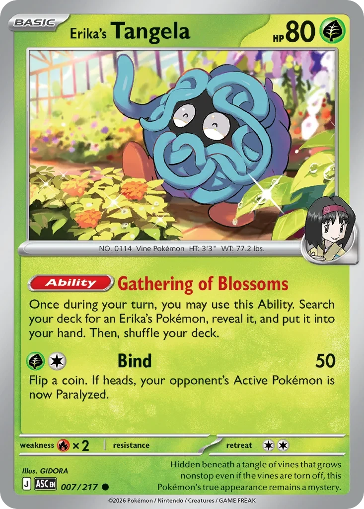 Erika's Tangela (Cosmo Holo) 007/217 card from Miscellaneous Cards & Products