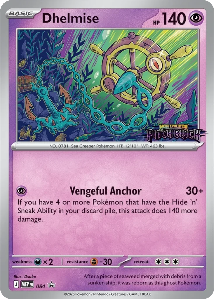 Dhelmise [Staff] 084 card from ME: Mega Evolution Promo