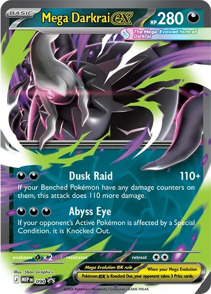 Mega Darkrai ex 090 card from ME: Mega Evolution Promo