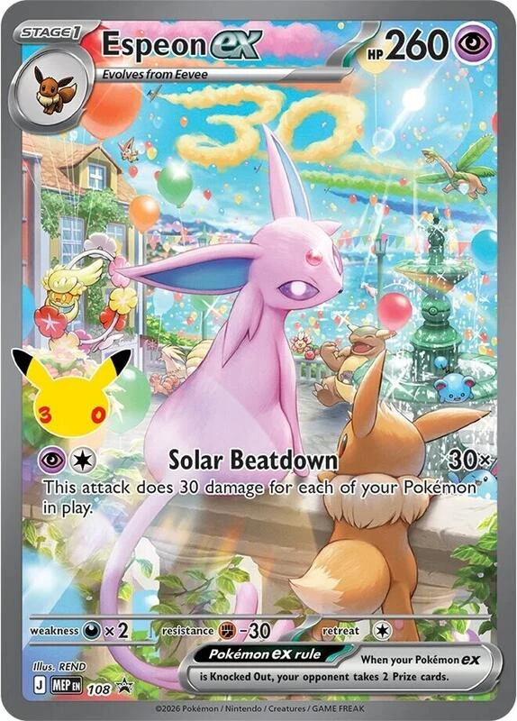 Espeon ex (30th Celebration) 108 card from ME: Mega Evolution Promo