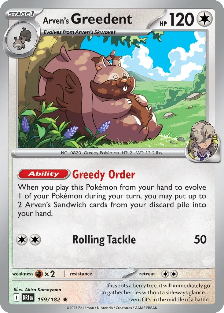 Arven's Greedent (Cosmo Holo) 159/182 card from Miscellaneous Cards & Products