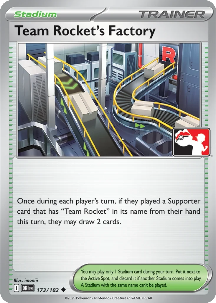 Team Rocket's Factory 173/182 card from Prize Pack Series Cards