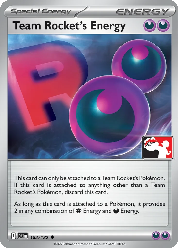 Team Rocket's Energy 182/182 card from Prize Pack Series Cards