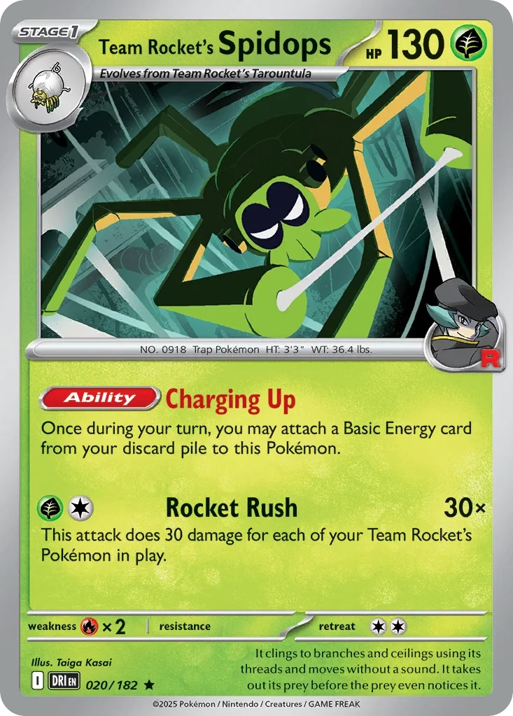 Team Rocket's Spidops 020/182 card from Deck Exclusives