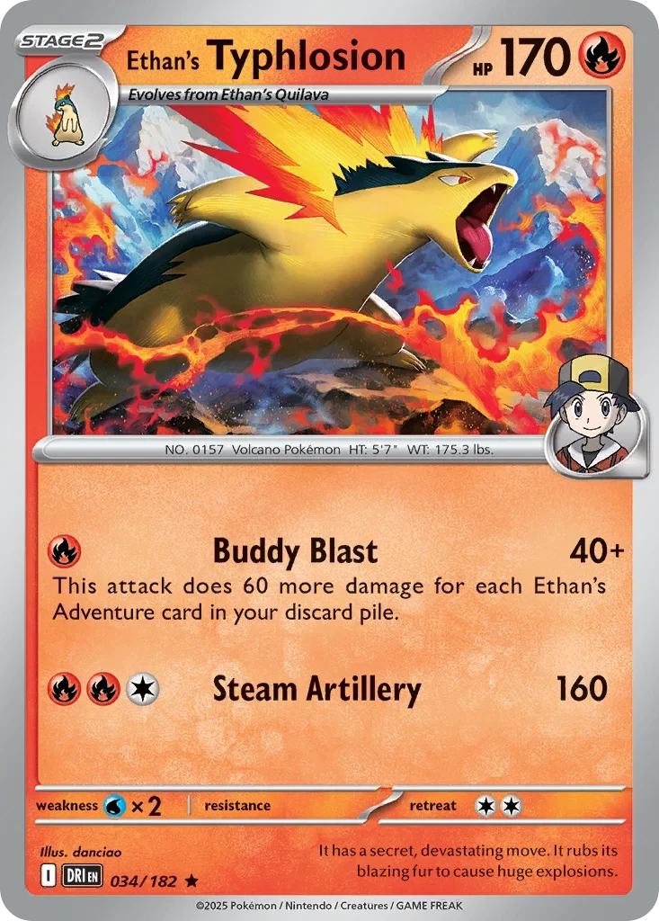 Ethan's Typhlosion 034/182 card from Deck Exclusives