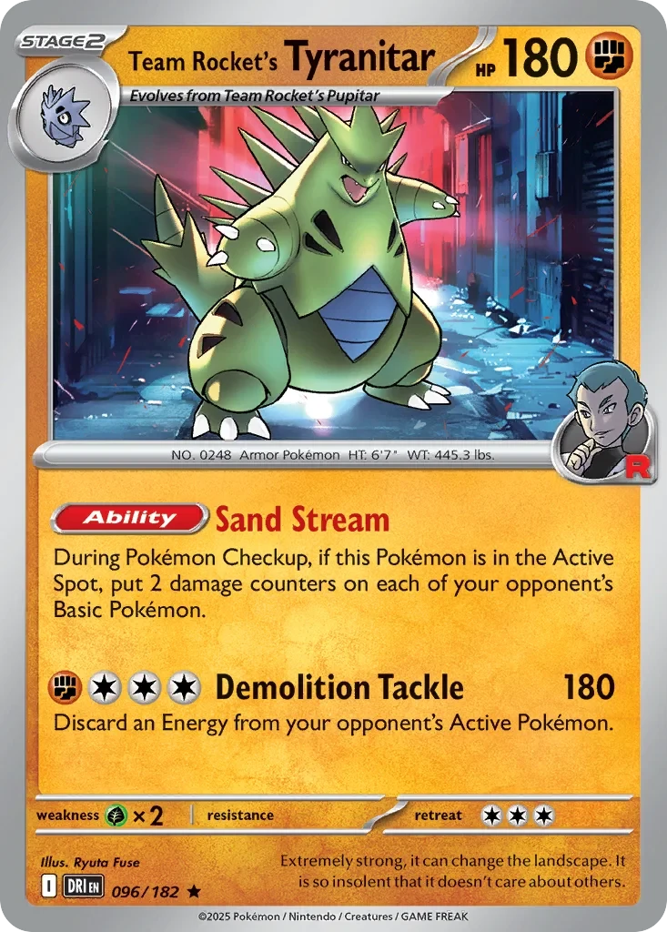 Team Rocket's Tyranitar (Cosmos Holo) 096/182 card from Miscellaneous Cards & Products