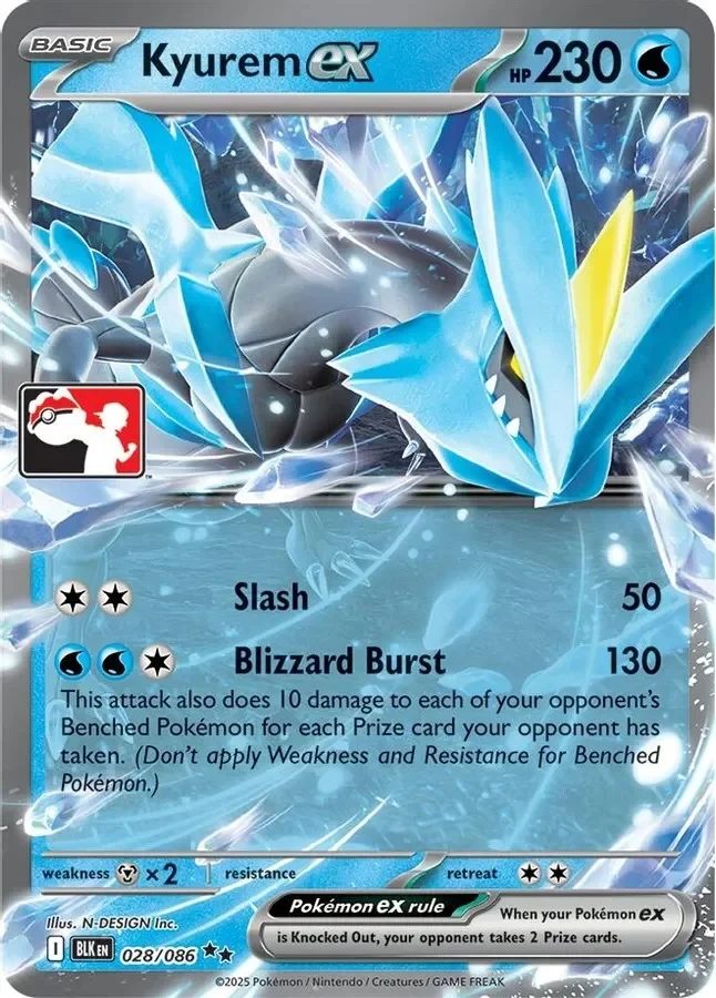 Kyurem ex 028/086 card from Prize Pack Series Cards