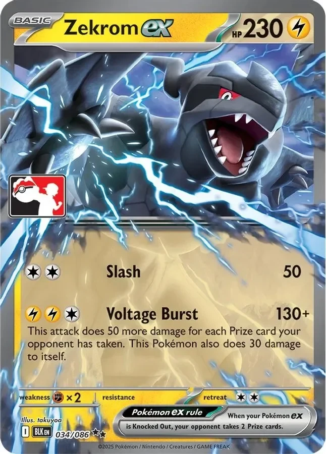 Zekrom ex 034/086 card from Prize Pack Series Cards