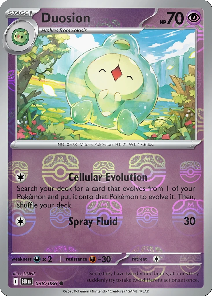 Duosion (Master Ball Pattern) 038/086 card from SV: Black Bolt