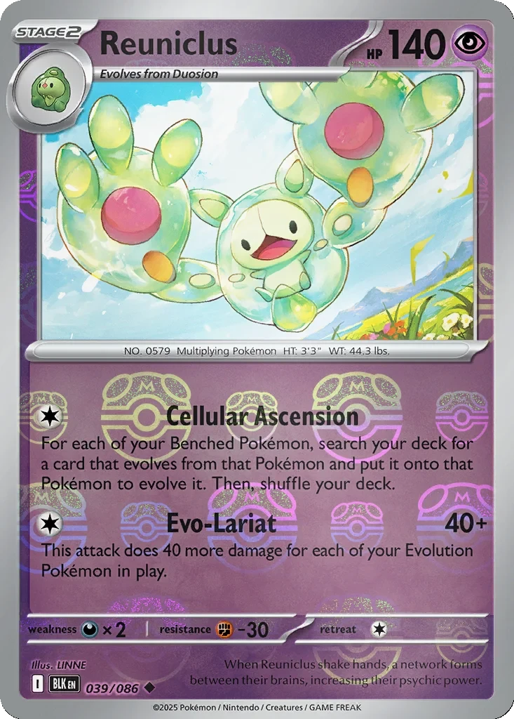 Reuniclus (Master Ball Pattern) 039/086 card from SV: Black Bolt