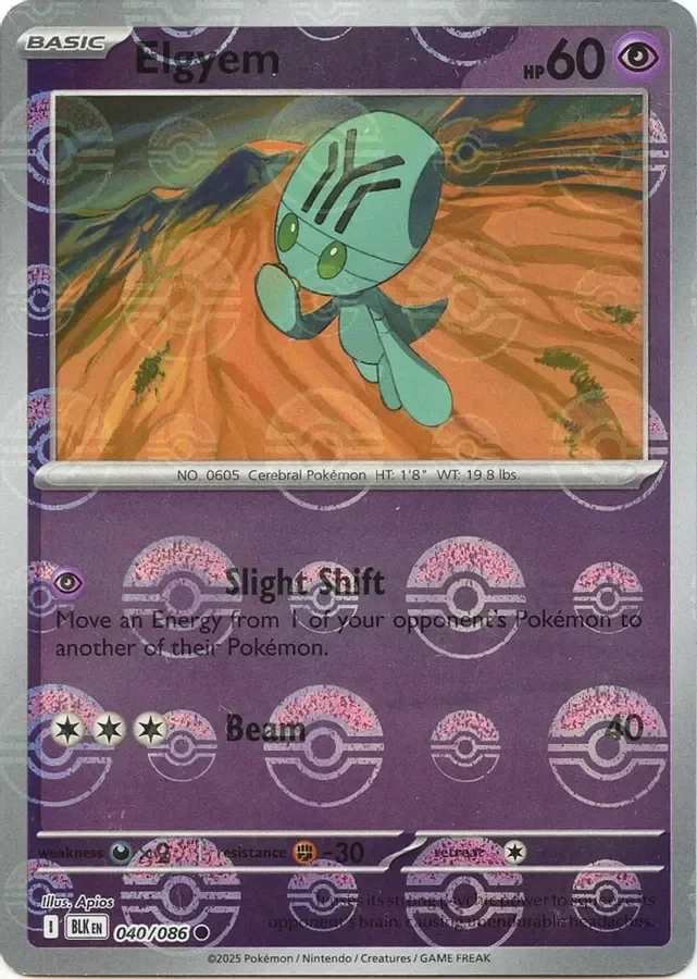 Elgyem (Poke Ball Pattern) 040/086 card from SV: Black Bolt