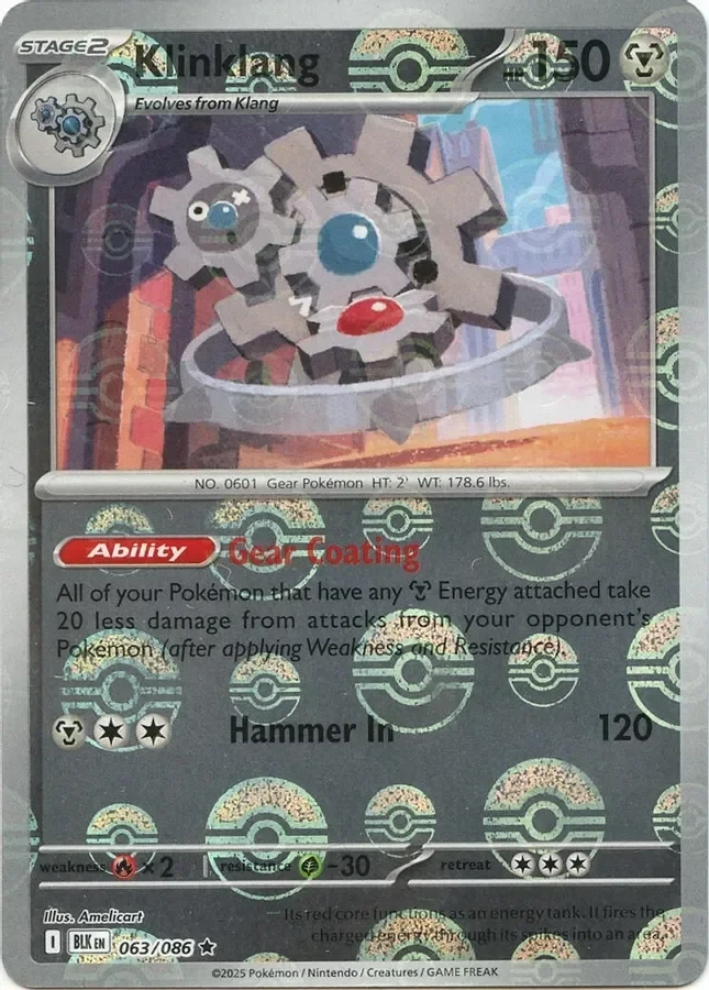 Klinklang (Poke Ball Pattern) 063/086 card from SV: Black Bolt