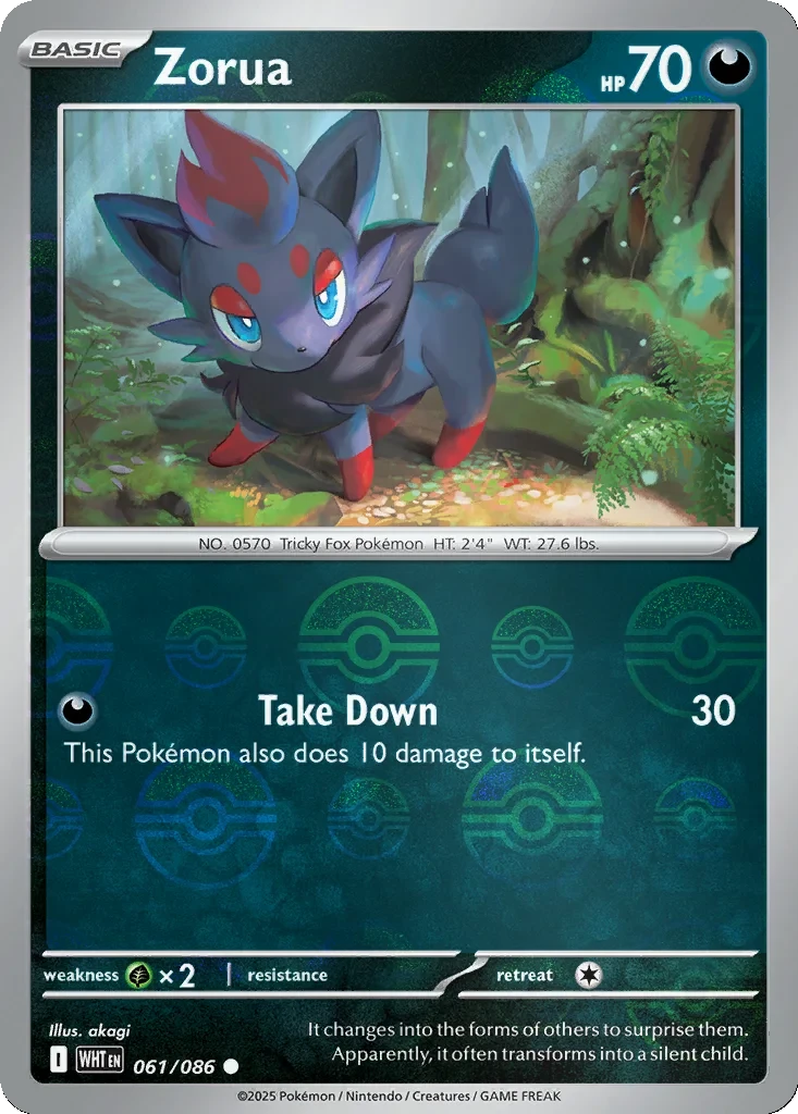 Zorua (Poke Ball Pattern) 061/086 card from SV: White Flare