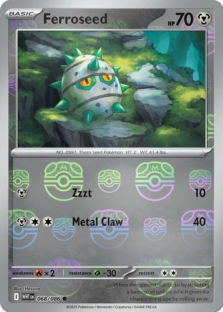 Ferroseed (Master Ball Pattern) 068/086 card from SV: White Flare