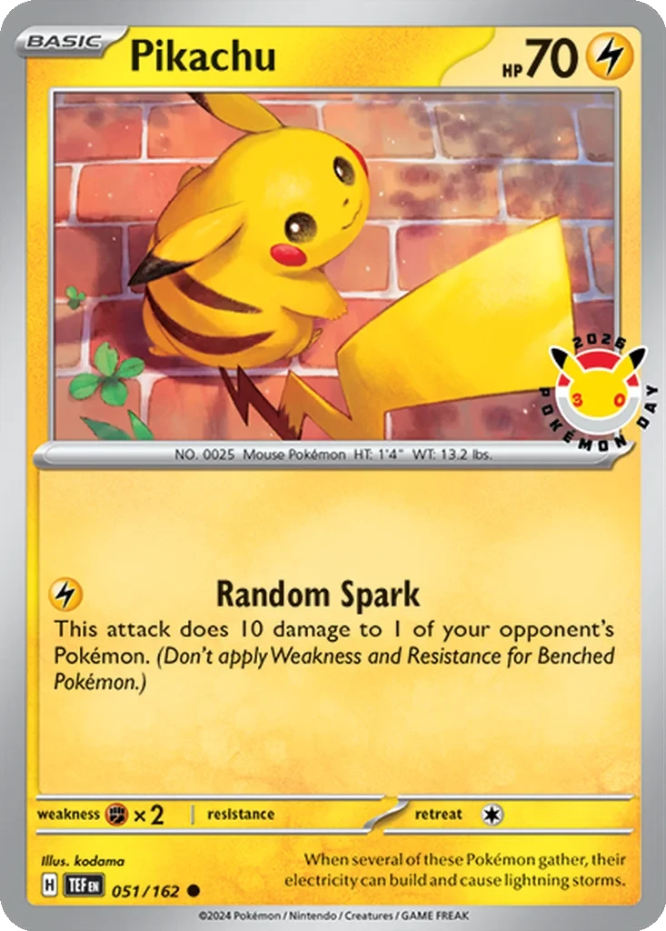 Pikachu (Cosmo Holo) 051/162 card from Miscellaneous Cards & Products