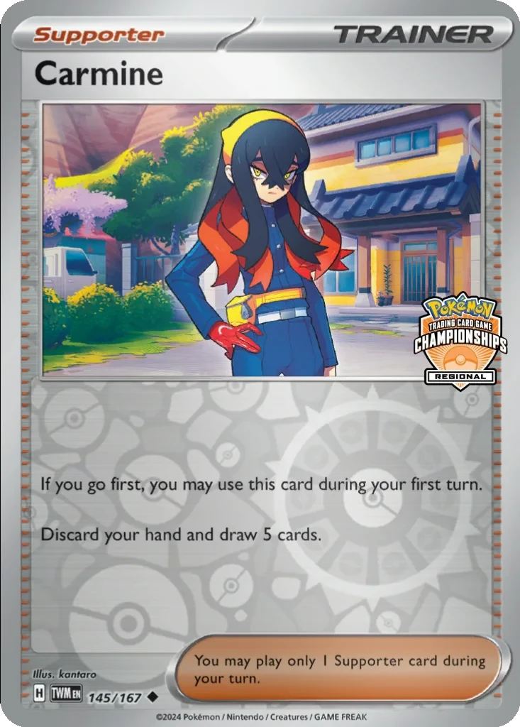 Carmine (Regional Stamp Promo) 145/167 card from League & Championship Cards
