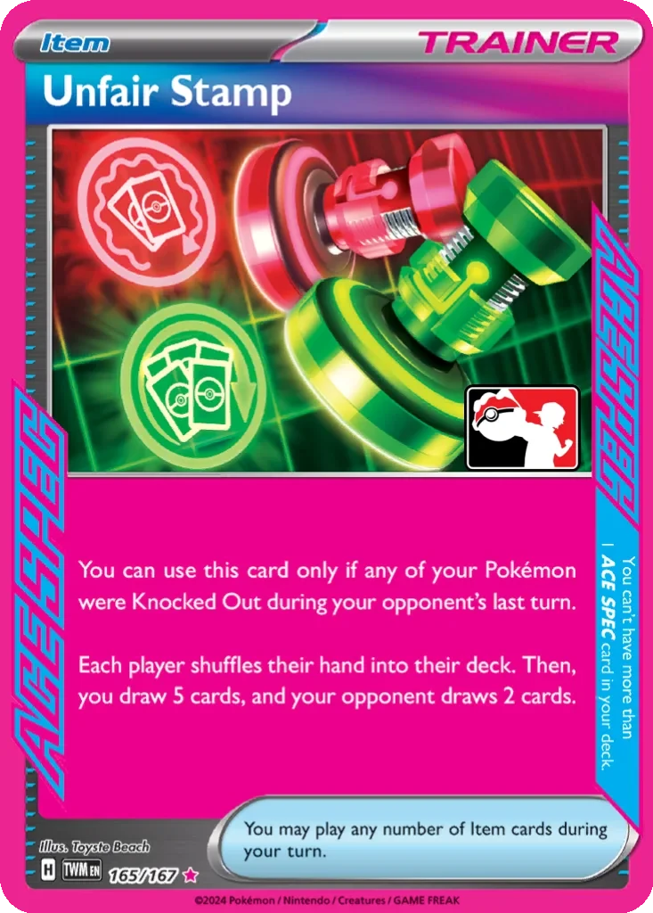 Unfair Stamp 165/167 card from Prize Pack Series Cards