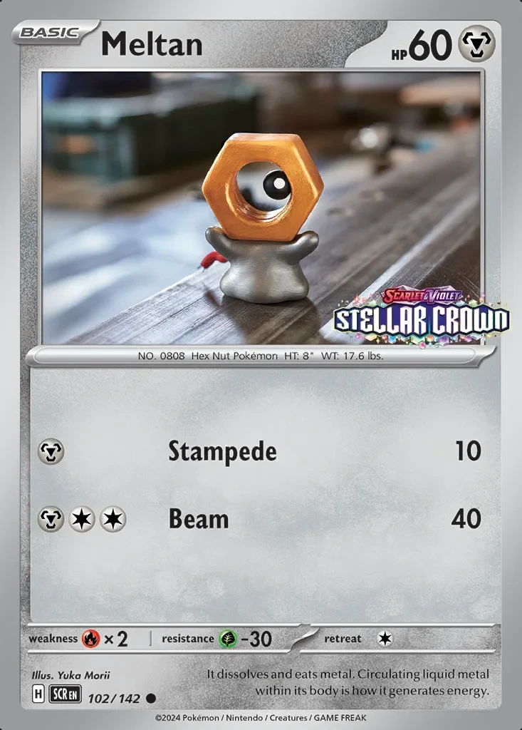 Meltan (Stellar Crown Stamped) 102/142 card from Miscellaneous Cards & Products