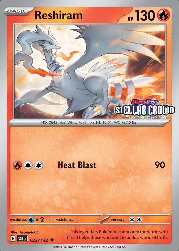 Reshiram (Stellar Crown Stamped) 022/142 card from Miscellaneous Cards & Products