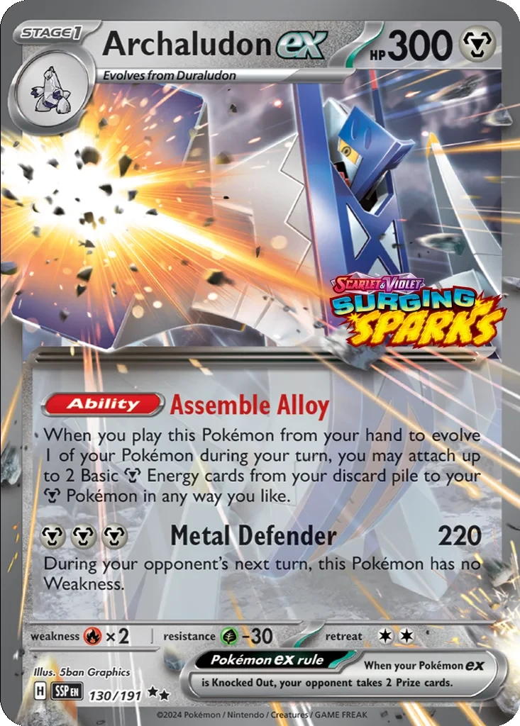 Archaludon ex (Surging Sparks Stamped) 130/191 card from Jumbo Cards