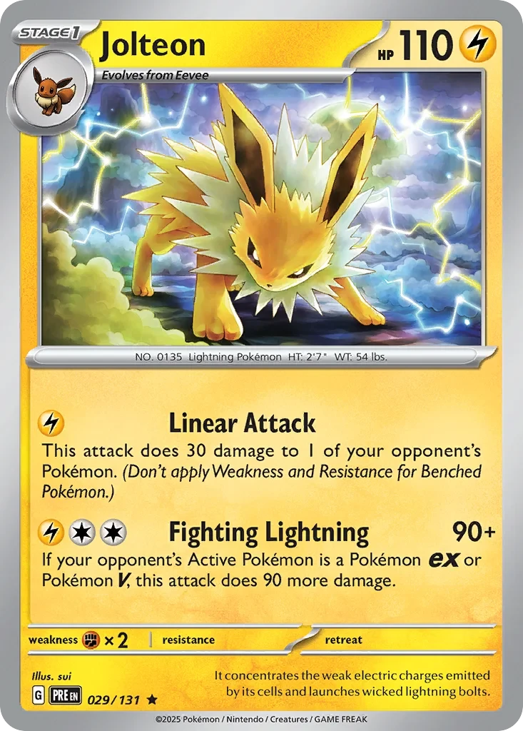Jolteon (Cosmos Holo) 029/131 card from Miscellaneous Cards & Products