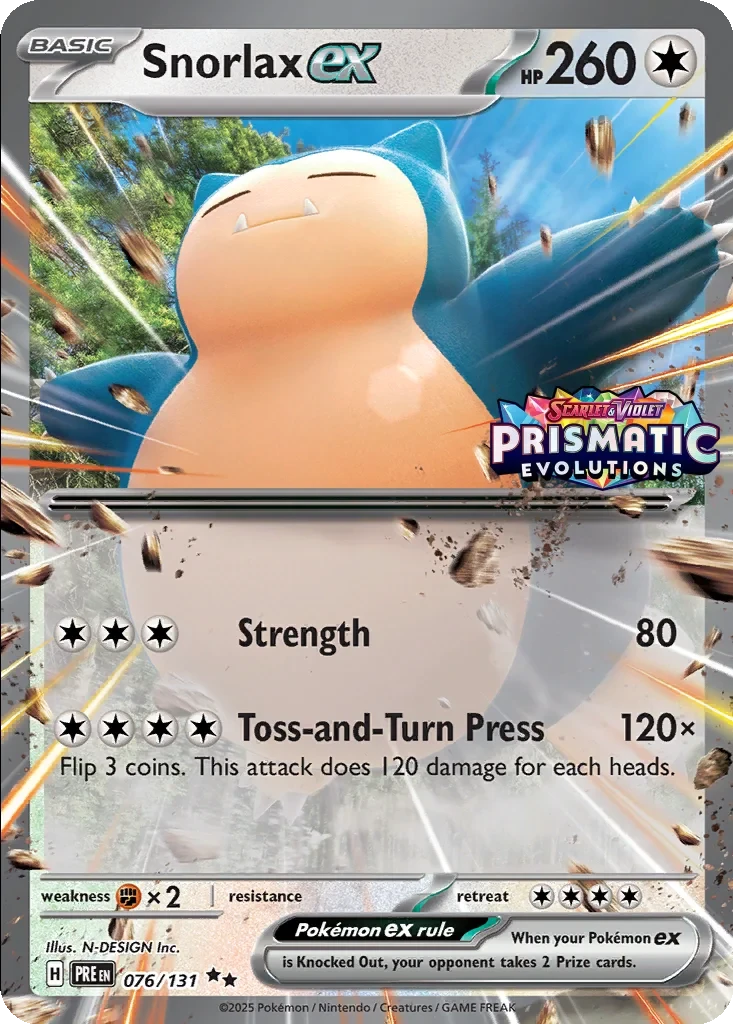 Snorlax ex (Prismatic Evolution Stamped) 076/131 card from Jumbo Cards