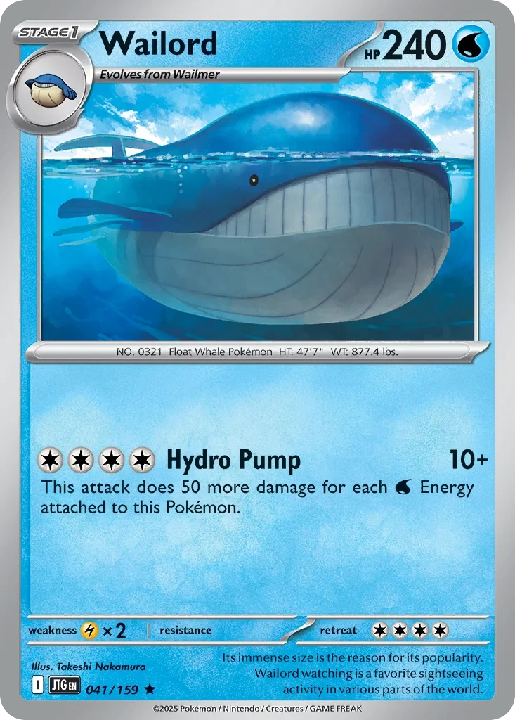 Wailord (Cosmos Foil) 041/159 card from Miscellaneous Cards & Products