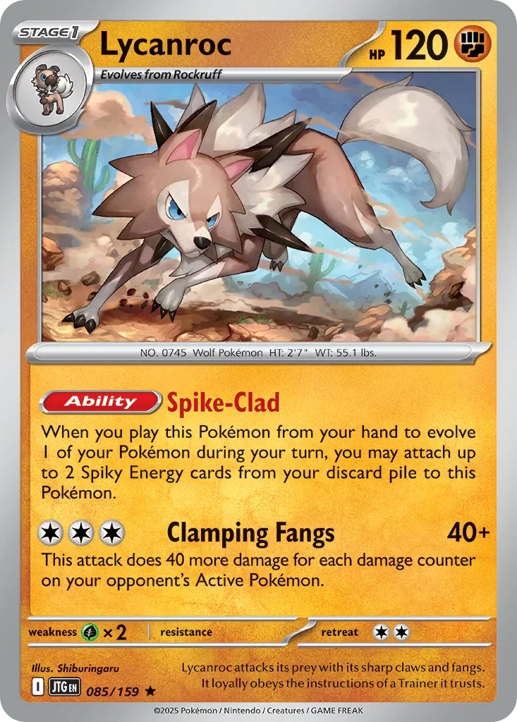 Lycanroc (Cosmos Foil) 085/159 card from Miscellaneous Cards & Products