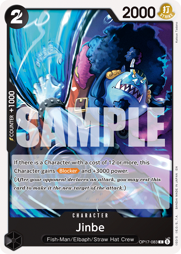 Jinbe OP17-083 card from The World's Strongest Warriors