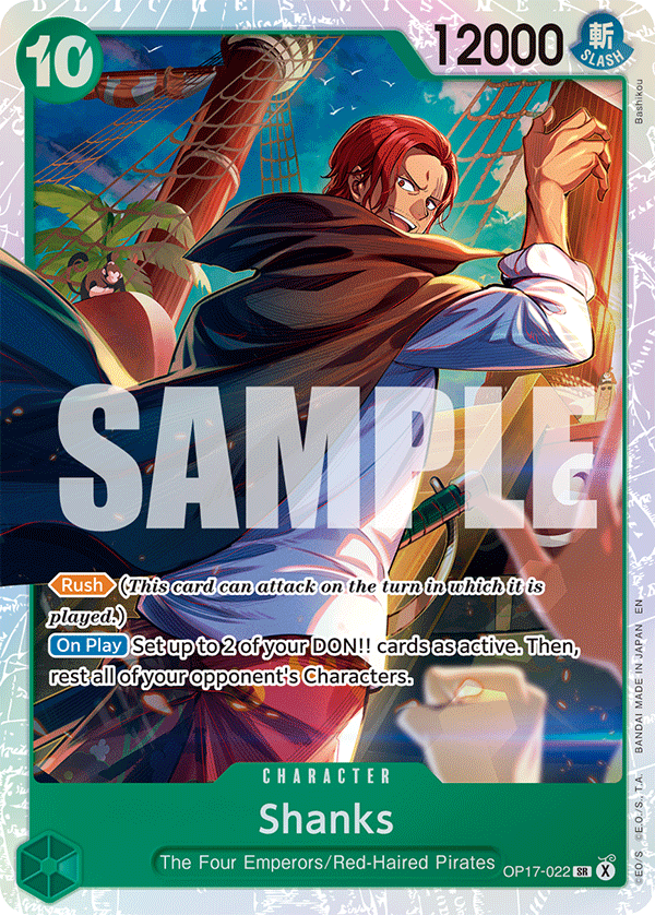 Shanks OP17-022 card from The World's Strongest Warriors