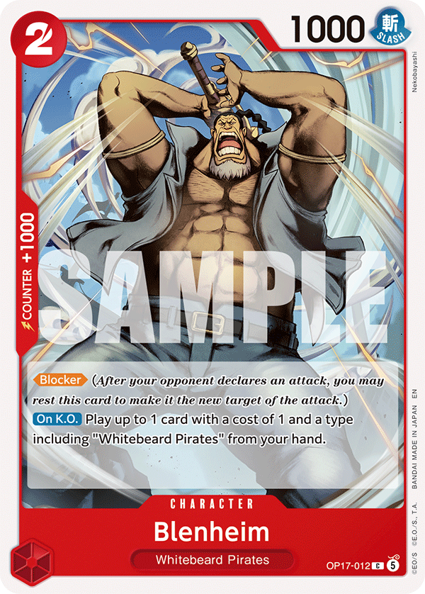 Blenheim OP17-012 card from The World's Strongest Warriors