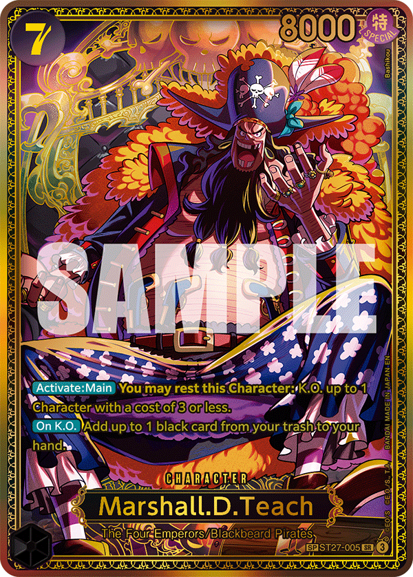 Marshall.D.Teach (SP) ST27-005 card from The World's Strongest Warriors