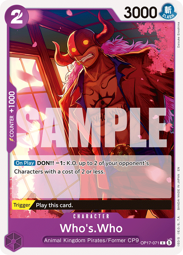 Who's.Who OP17-071 card from The World's Strongest Warriors