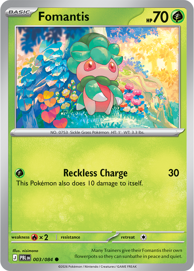 Fomantis 003/084 card from ME05: Pitch Black