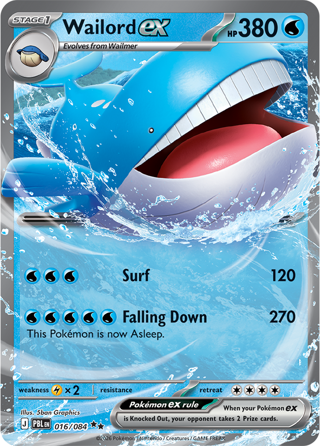 Wailord ex 016/084 card from ME05: Pitch Black