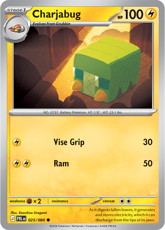 Charjabug 025/084 card from ME05: Pitch Black